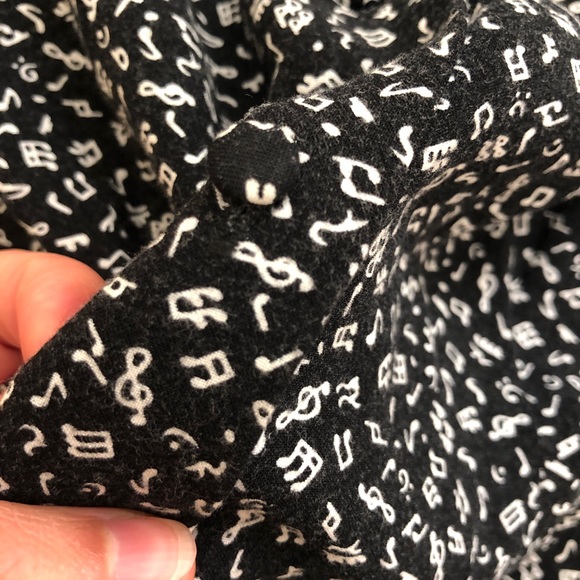 Musical notes cotton button-up tee - Picture 4 of 5